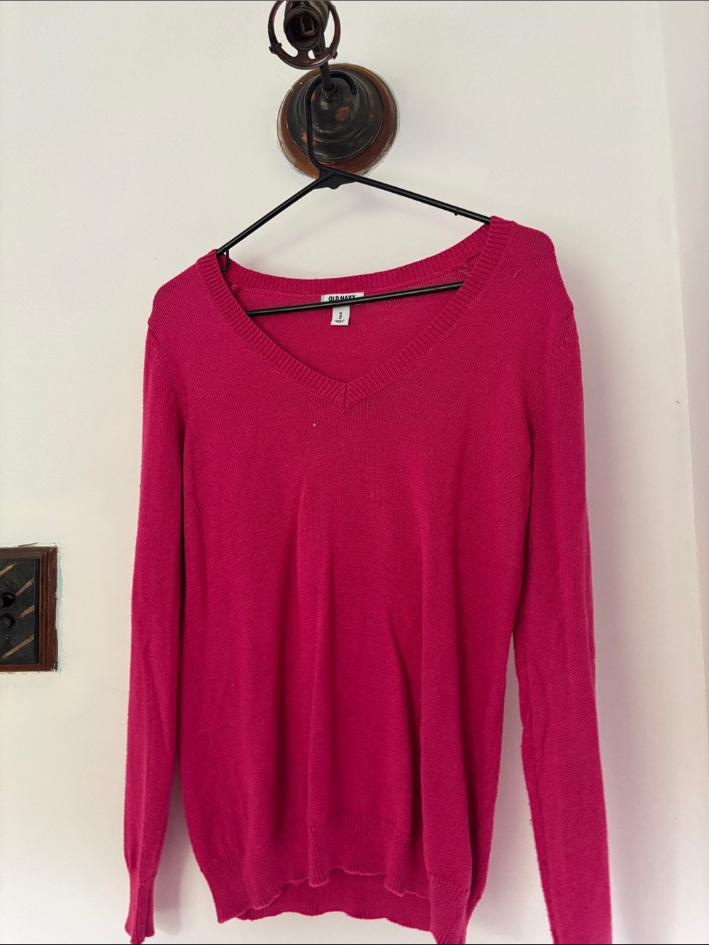Old Navy Fuchsia V-Neck Sweater